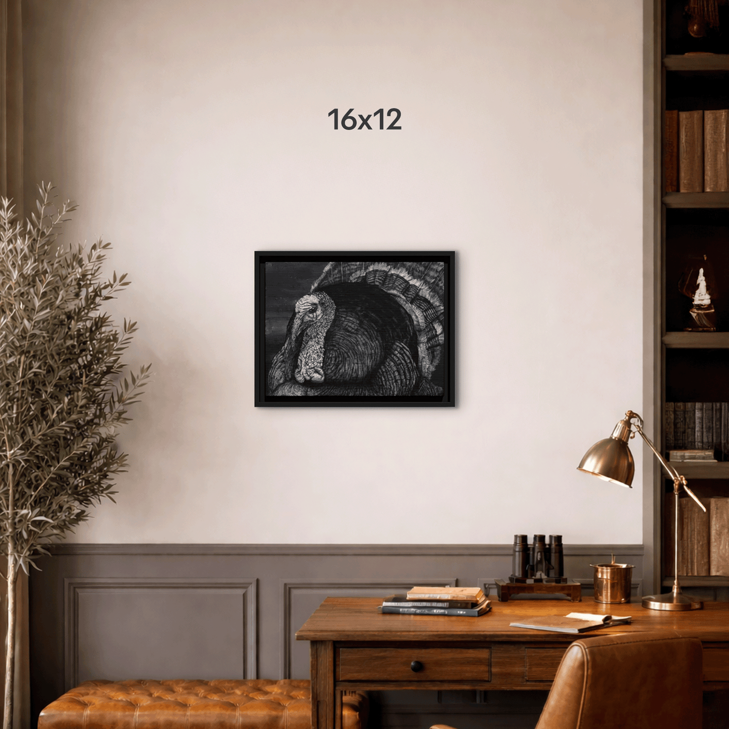 "Eye Contact" | Wild Turkey Framed Canvas Print