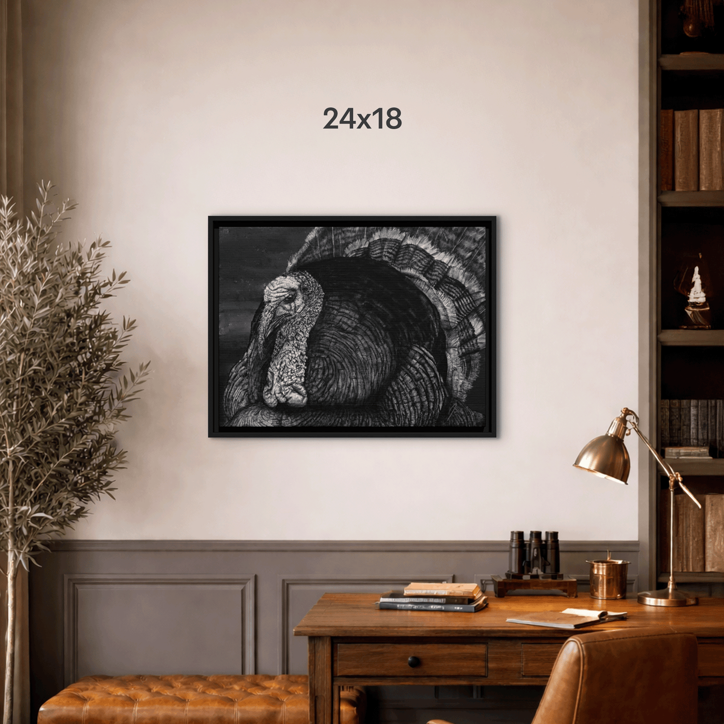 "Eye Contact" | Wild Turkey Framed Canvas Print