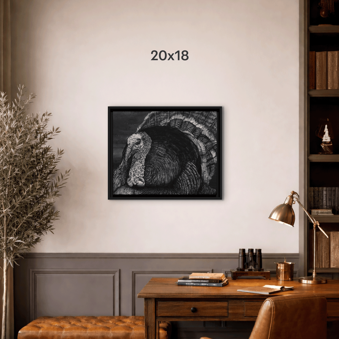 "Eye Contact" | Wild Turkey Framed Canvas Print